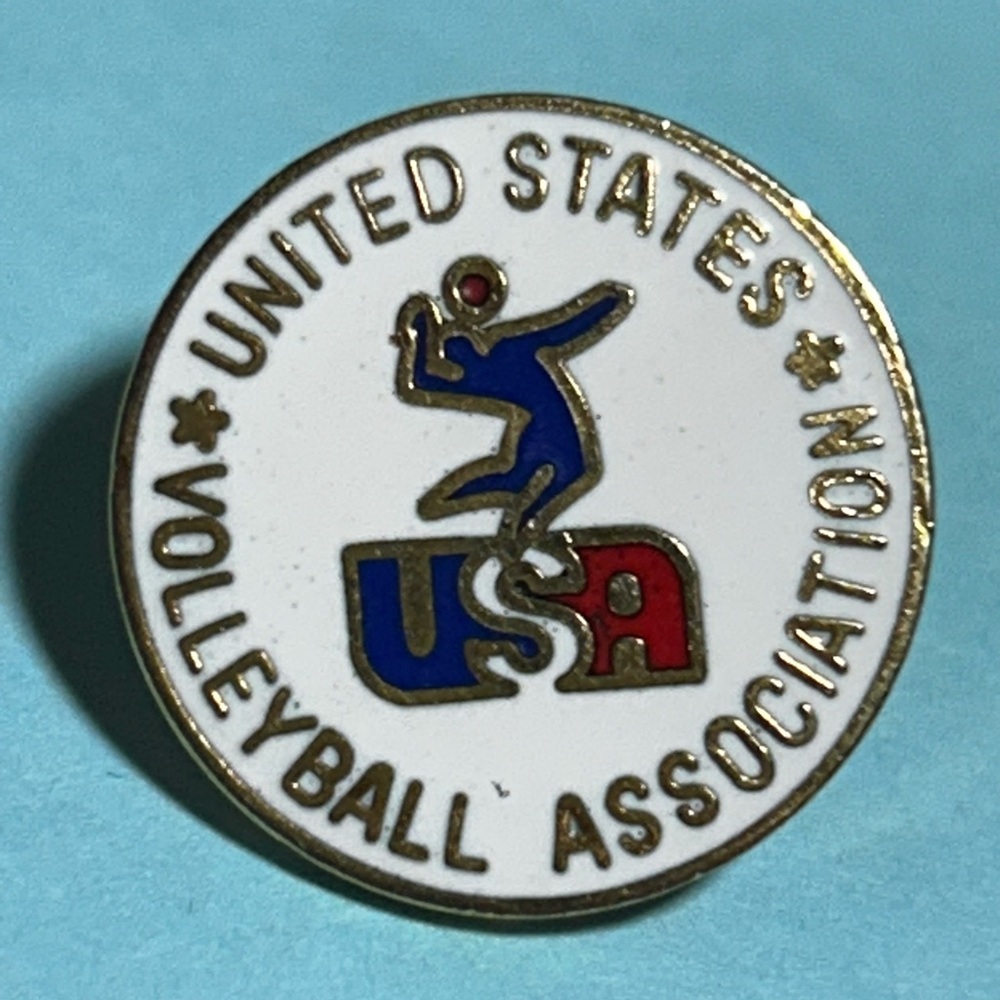 USA Volleyball Association Brooch in Red, Blue, and White